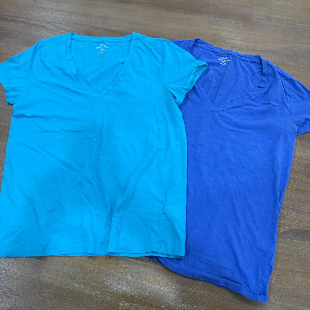 2  Blue J.Crew Slub Cotton Tees
